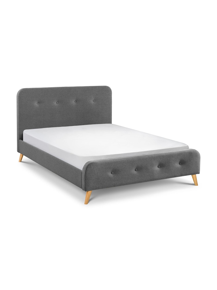Julian Bowen Grey Astrid Curved Retro Buttoned Upholstered Bed - Image 3 of 3