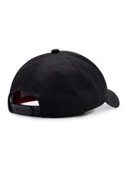 HUGO Black 100% Cotton Twill Cap With Embroidered Logo - Image 4 of 5