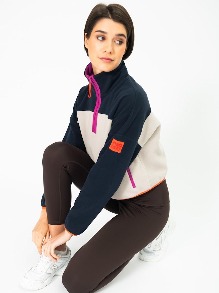 Gym + Coffee Beige Womens Half Zip Polar Fleece - Image 9 of 9