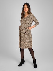 JoJo Maman Bébé Black Jersey V-Neck Maternity and Nursing Dress - Image 2 of 4