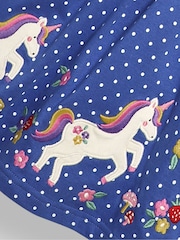 JoJo Maman Bébé Cornflower Unicorn Applique Button Front Dress - Image 3 of 3