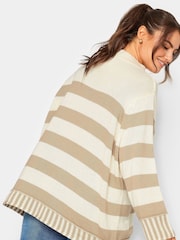 Yours Curve Natural Mixed Stripe Grow On Neck Jumper - Image 3 of 4