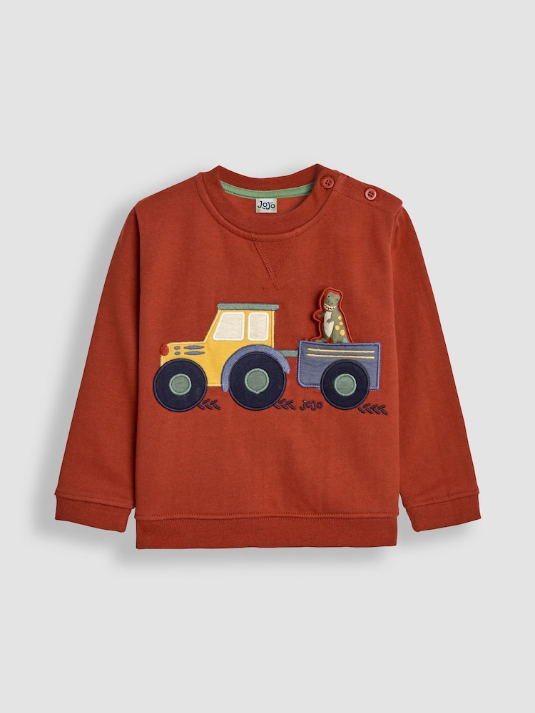JoJo Maman Bébé Rust Appliqué Sweatshirt - Image 1 of 3