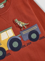 JoJo Maman Bébé Rust Appliqué Sweatshirt - Image 3 of 3