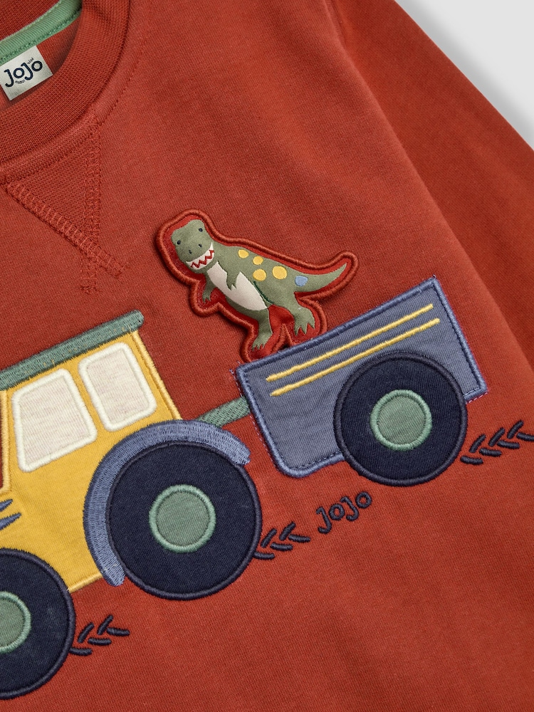 JoJo Maman Bébé Rust Appliqué Sweatshirt - Image 3 of 3
