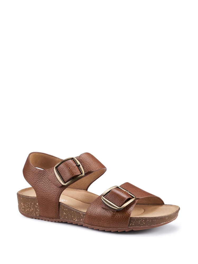 Hotter Dark Brown Extra Wide Fit Tourist II Buckle Sandals - Image 2 of 4