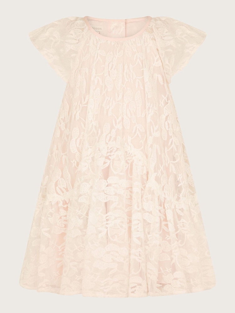 Monsoon Pink Baby Annette Lace Dress - Image 1 of 3