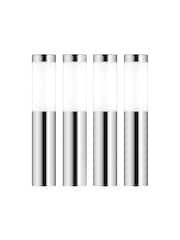 SolarCentre Set of 4 Silver Mini London Solar Post Outdoor Path Finder - Image 1 of 1
