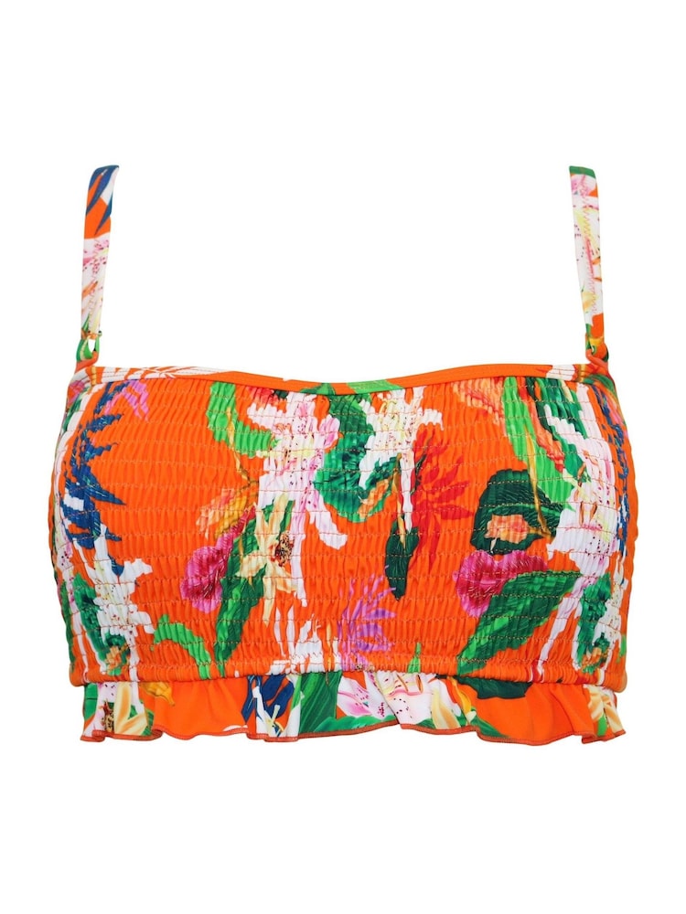 Pour Moi Orange Multi Strapless Free Spirit Bikini Top - Image 4 of 5