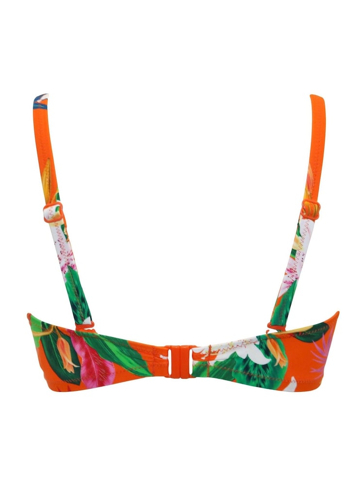 Pour Moi Orange Multi Strapless Free Spirit Bikini Top - Image 5 of 5