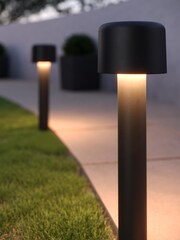 SolarCentre Set of 2 Black Preston Outdoor Path Lights - Image 1 of 2