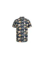 JACK & JONES Blue 100% Cotton Printed Short Sleeve Summer Shirt - Image 4 of 4