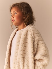 Cream Borg Fleece Bomber Jacket (3-16yrs) - Image 5 of 8