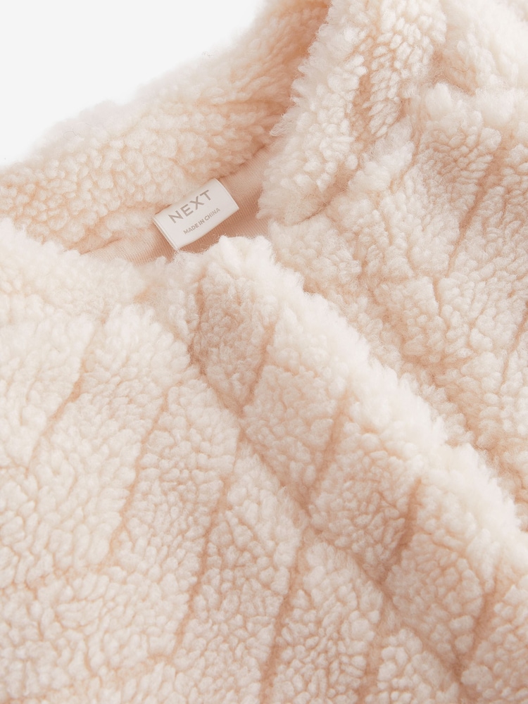 Cream Borg Fleece Bomber Jacket (3-16yrs) - Image 8 of 8
