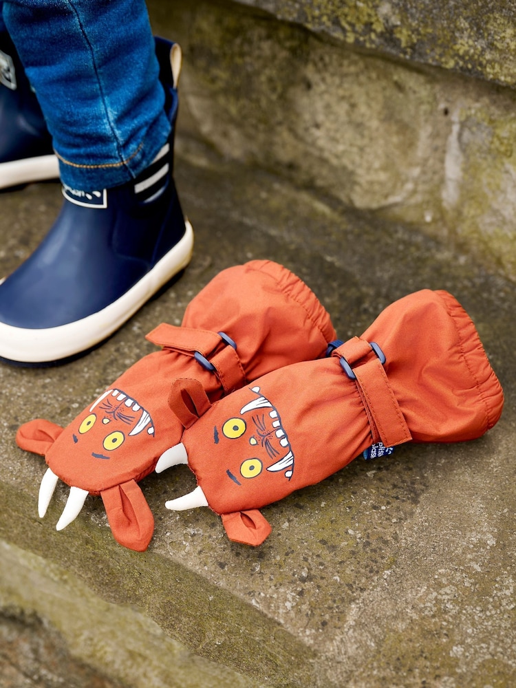 JoJo Maman Bébé Brown The Gruffalo Waterproof Fleece Lined Mittens - Image 1 of 1