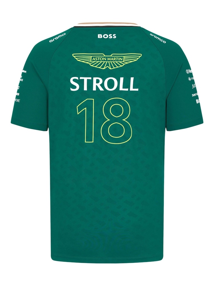 Fanatics Green Aston Martin Aramco Cognizant F1 2024 Lance Stroll Team Driver T-Shirt - Image 3 of 3