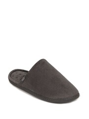 Totes Grey Isotoner Airtex Suedette Mules Slippers - Image 3 of 5