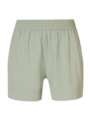 Sweaty Betty Savannah Green Summer Stretch Linen Shorts - Image 6 of 6