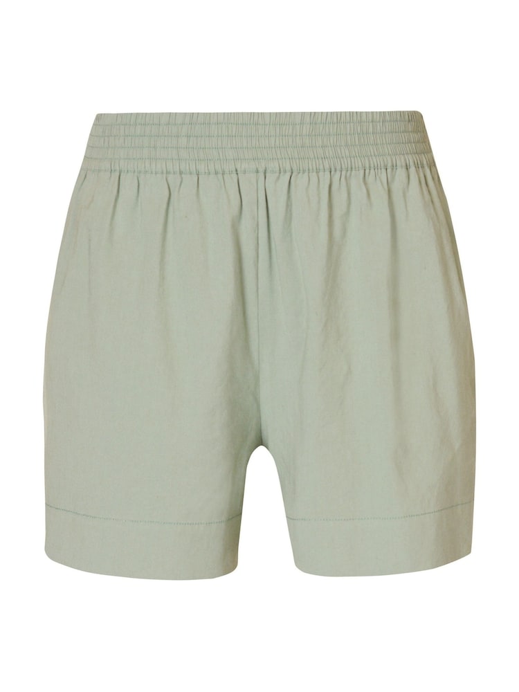 Sweaty Betty Savannah Green Summer Stretch Linen Shorts - Image 6 of 6