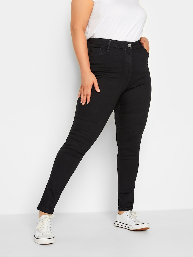 Yours Curve Black Curve Skinny Stretch AVA Jeans - Image 2 of 4