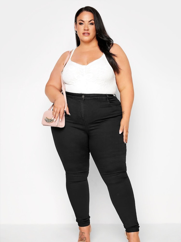 Yours Curve Black Curve Skinny Stretch AVA Jeans - Image 4 of 4