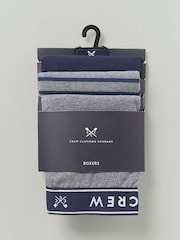 Crew Clothing Grey Company Grey Stripe Cotton Classic Boxers 3 pack - Image 2 of 2