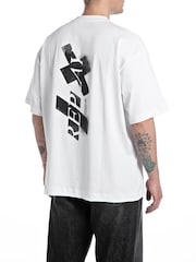 Replay Martin Garrix Oversized Backprint Graphic White T-Shirt - Image 1 of 2