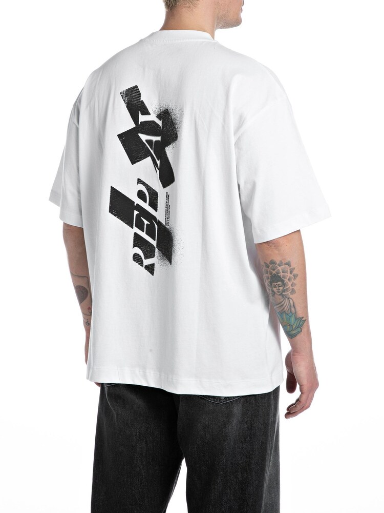 Replay Martin Garrix Oversized Backprint Graphic White T-Shirt - Image 1 of 2