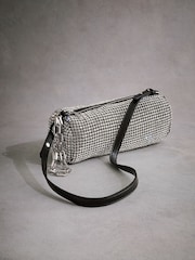 Silver Tabitha Simmons Ana Sparkle Barrel Shoulder Bag - Image 10 of 15