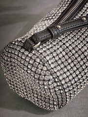 Silver Tabitha Simmons Ana Sparkle Barrel Shoulder Bag - Image 13 of 15