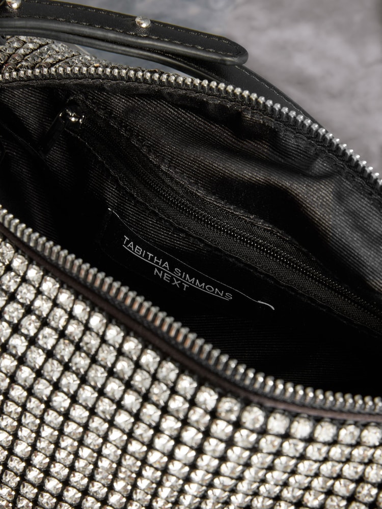 Silver Tabitha Simmons Ana Sparkle Barrel Shoulder Bag - Image 15 of 15