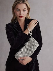 Silver Tabitha Simmons Ana Sparkle Barrel Shoulder Bag - Image 2 of 15