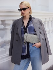 Silver Tabitha Simmons Ana Sparkle Barrel Shoulder Bag - Image 5 of 15