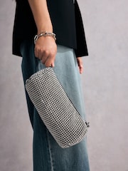 Silver Tabitha Simmons Ana Sparkle Barrel Shoulder Bag - Image 7 of 15