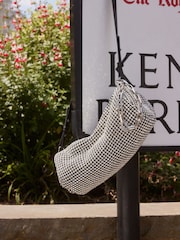 Silver Tabitha Simmons Ana Sparkle Barrel Shoulder Bag - Image 9 of 15