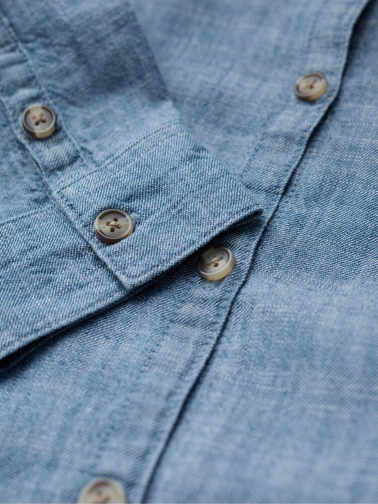 Seasalt Cornwall Blue Sailmaker Chambray Shirt - Image 5 of 5 Seasalt Cornwall Blue Sailmaker Chambray Shirt - Image 5 of 5