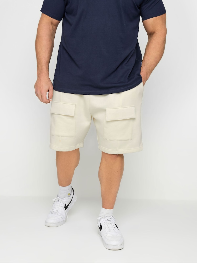 BadRhino Big & Tall Natural 100% Cotton Jersey Cargo Shorts - Image 1 of 4