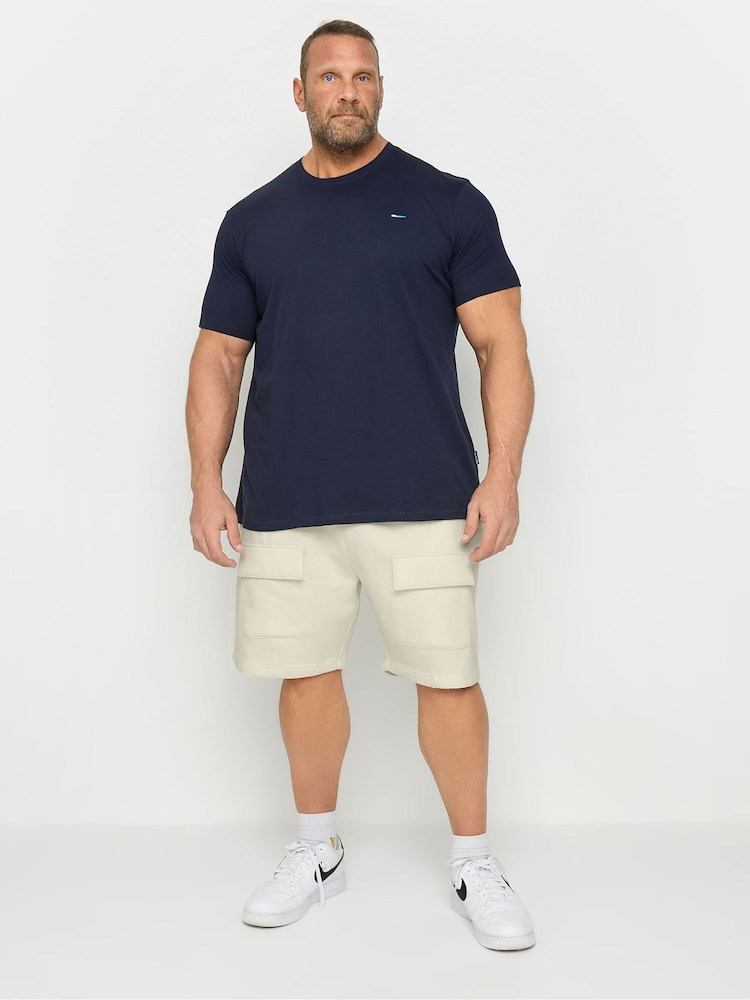 BadRhino Big & Tall Natural 100% Cotton Jersey Cargo Shorts - Image 2 of 4