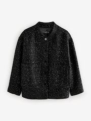 Black Sequin Bomber Jacket - Image 7 of 9