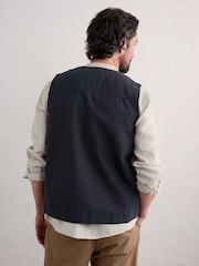 Seasalt Cornwall Blue Mens Cotton Metern Regular Fit Waistcoat - Image 2 of 5