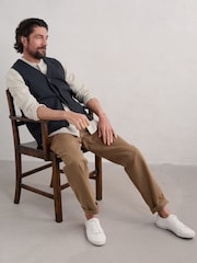 Seasalt Cornwall Blue Mens Cotton Metern Regular Fit Waistcoat - Image 4 of 5