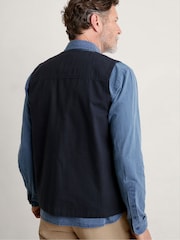 Seasalt Cornwall Blue Mens Cotton Metern Regular Fit Waistcoat - Image 5 of 5