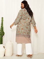 Curves Like These Brown Long Sleeve Longline Kimono - Image 4 of 4