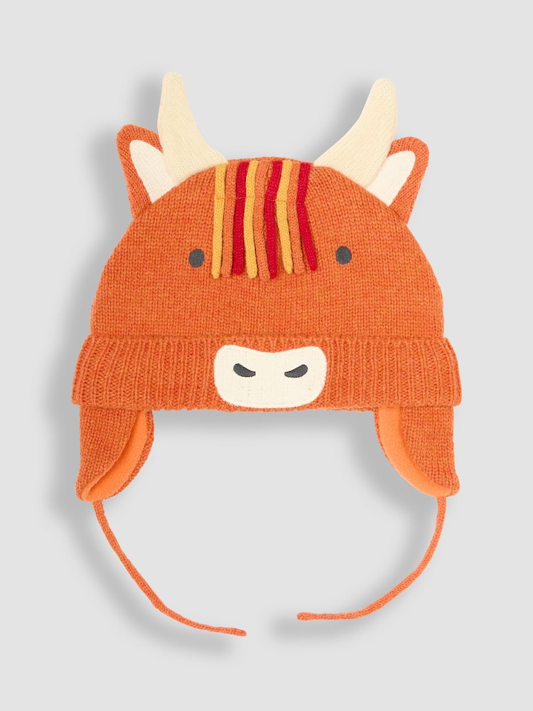 JoJo Maman Bébé Rust Highland Cow Hat - Image 1 of 3