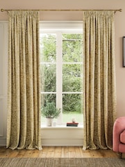 Joules Gold Twilight Ditsy Lined Pencil Pleat Pencil Pleat Curtains - Image 1 of 3