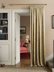Joules Gold Twilight Ditsy Lined Pencil Pleat Pencil Pleat Curtains - Image 2 of 3