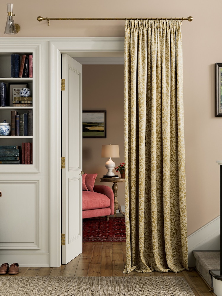 Joules Gold Twilight Ditsy Lined Pencil Pleat Pencil Pleat Curtains - Image 2 of 3