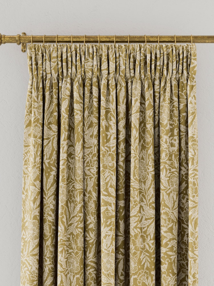 Joules Gold Twilight Ditsy Lined Pencil Pleat Pencil Pleat Curtains - Image 3 of 3
