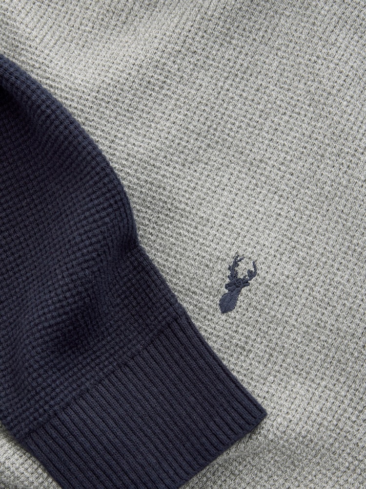 Navy/Grey Oxford Mock 100% Cotton Shirt Jumper 2 Pack - Image 10 of 10