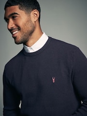 Navy/Grey Oxford Mock 100% Cotton Shirt Jumper 2 Pack - Image 6 of 10